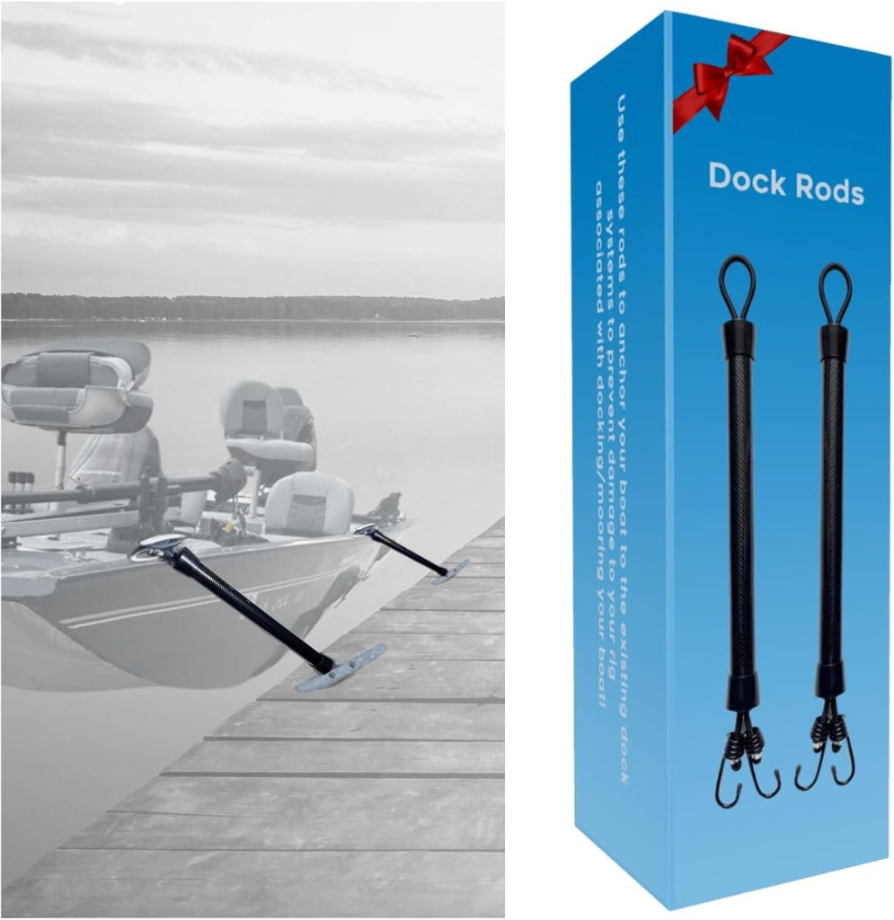 16 Inch Dock Rods for Boat Mooring/Docking, Replacement for Dock Lines, Boat Accessories for Men, for Pontoon Boat and Jon Boat Owners