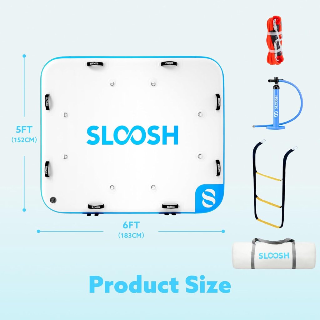 SLOOSH Inflatable Floating Dock, Inflatable Dock Floating Platform, Portable Air Dock Platform Fit for Pool, Lake, Beach with Non-Slip Surface SLOOSH Inflatable Floating Dock, Inflatable Dock Floating Platform, Portable Air Dock Platform Fit for Pool, Lake, Beach with Non-Slip Surface