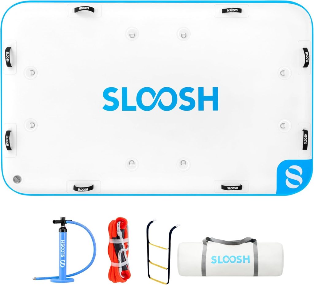 SLOOSH Inflatable Floating Dock, Inflatable Dock Floating Platform, Portable Air Dock Platform Fit for Pool, Lake, Beach with Non-Slip Surface SLOOSH Inflatable Floating Dock, Inflatable Dock Floating Platform, Portable Air Dock Platform Fit for Pool, Lake, Beach with Non-Slip Surface
