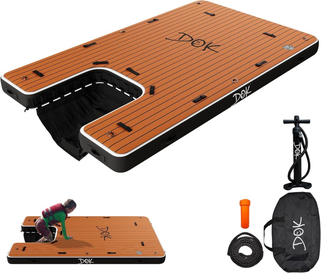 DOK Party-DOK Inflatable Dock Platform: Safe Easy Water Access; Floating Non-Slip EVA Foam with Water Ramp for Pool, Dock, Lake | Military Grade High Visibility DOK Party-DOK Inflatable Dock Platform: Safe Easy Water Access; Floating Non-Slip EVA Foam with Water Ramp for Pool, Dock, Lake | Military Grade High Visibility