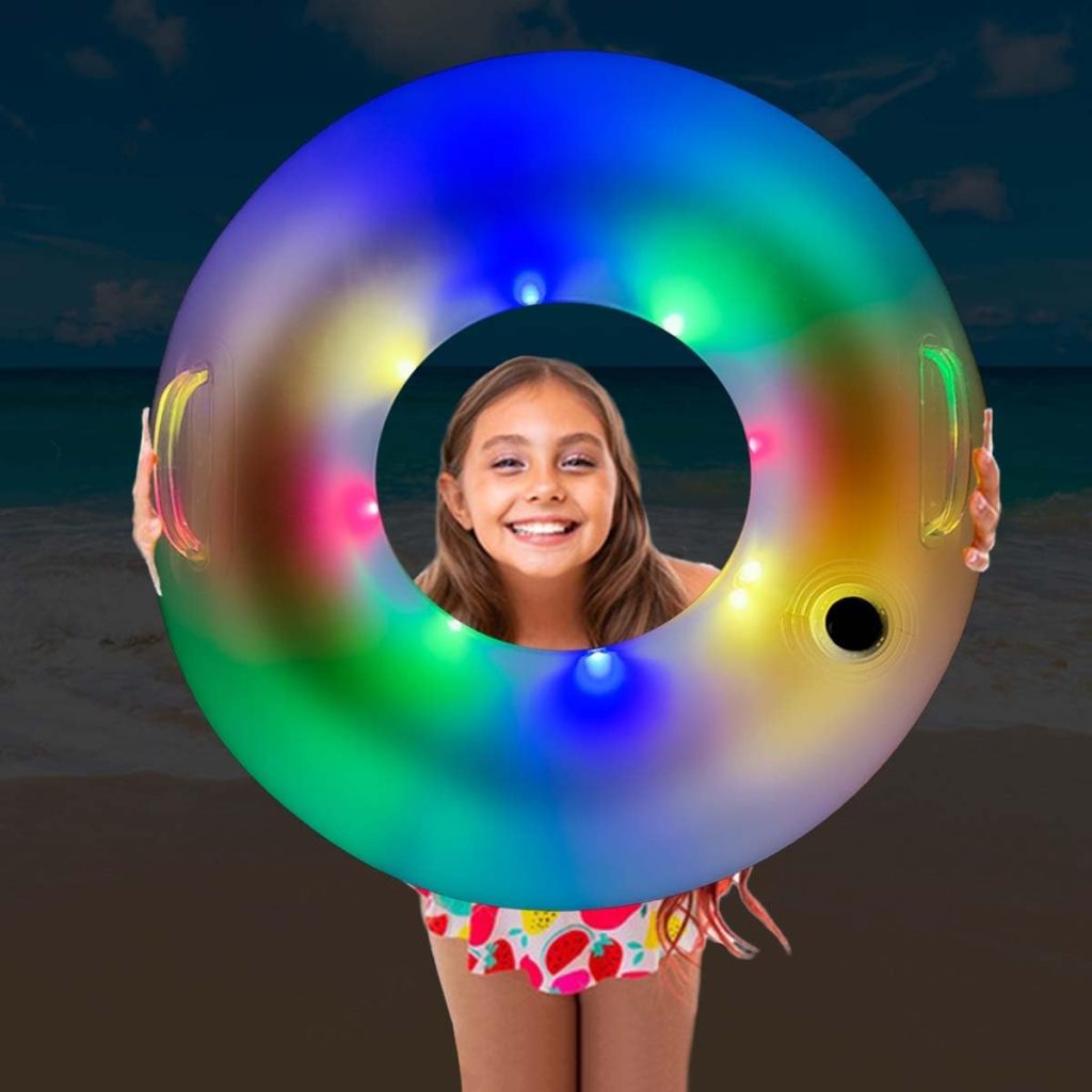 LED Inflatable Pool Float for Kids and Adult, Adult Pool Float Tube, LED Pool Swim Ring, Water Fun Large Blow Up Summer Beach Swimming Raft LED Inflatable Pool Float for Kids and Adult, Adult Pool Float Tube, LED Pool Swim Ring, Water Fun Large Blow Up Summer Beach Swimming Raft
