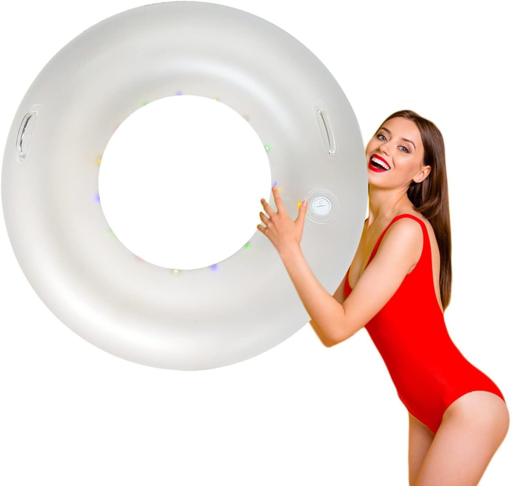 LED Inflatable Pool Float for Kids and Adult, Adult Pool Float Tube, LED Pool Swim Ring, Water Fun Large Blow Up Summer Beach Swimming Raft LED Inflatable Pool Float for Kids and Adult, Adult Pool Float Tube, LED Pool Swim Ring, Water Fun Large Blow Up Summer Beach Swimming Raft