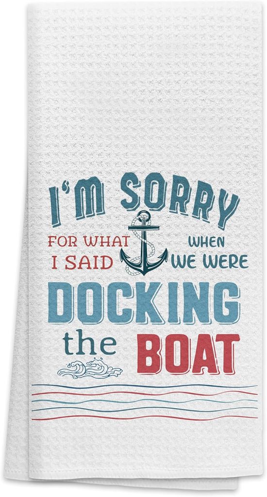 OHSUL Im Sorry for What I Said When We were Docking The Boat Highly Absorbent Kitchen Towels Dish Towels Dishcloth,Navy Nautical Anchor Hand Towel Tea Towels for Bathroom Kitchen Decor,Sailor Gift OHSUL Im Sorry for What I Said When We were Docking The Boat Highly Absorbent Kitchen Towels Dish Towels Dishcloth,Navy Nautical Anchor Hand Towel Tea Towels for Bathroom Kitchen Decor,Sailor Gift