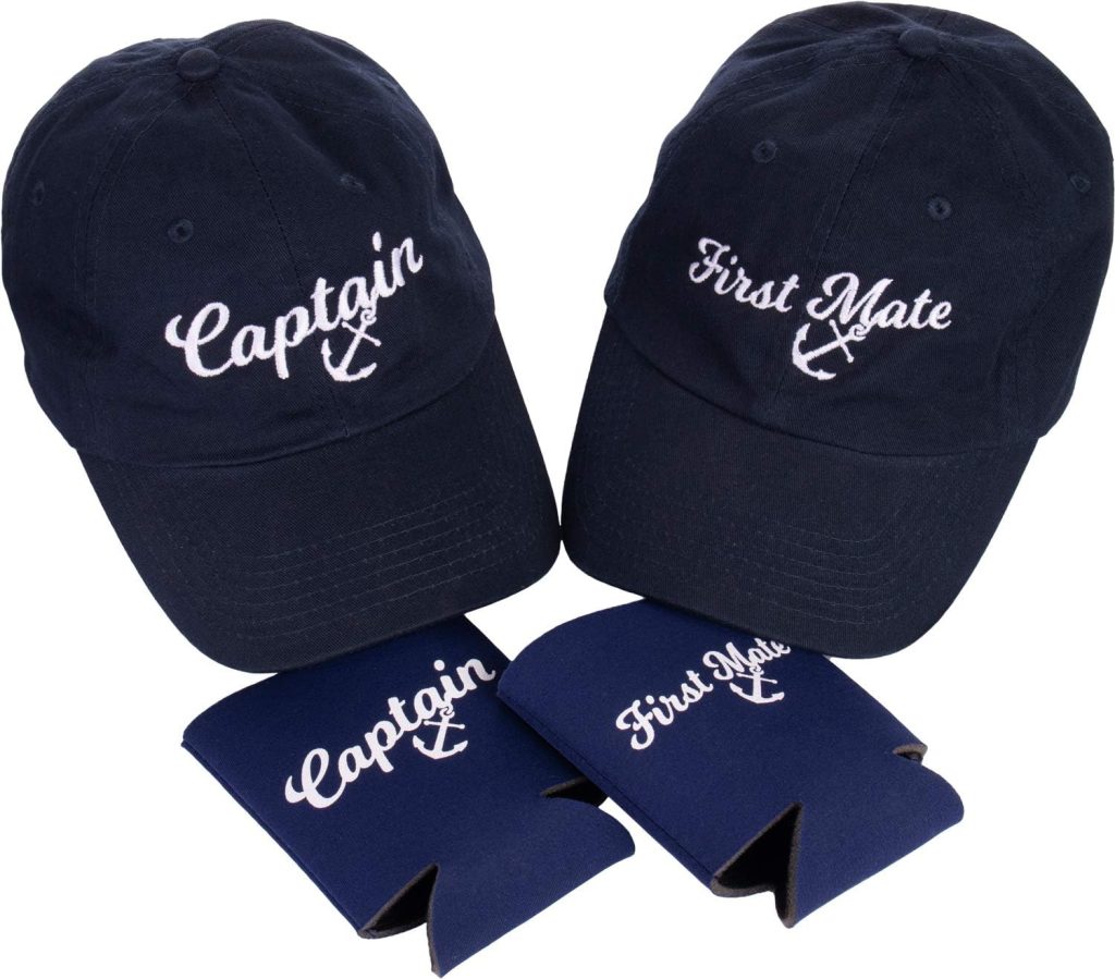 Captain Hat First Mate | Matching Skipper Boating Baseball Caps Beer Holders Navy Captain Hat First Mate | Matching Skipper Boating Baseball Caps Beer Holders Navy