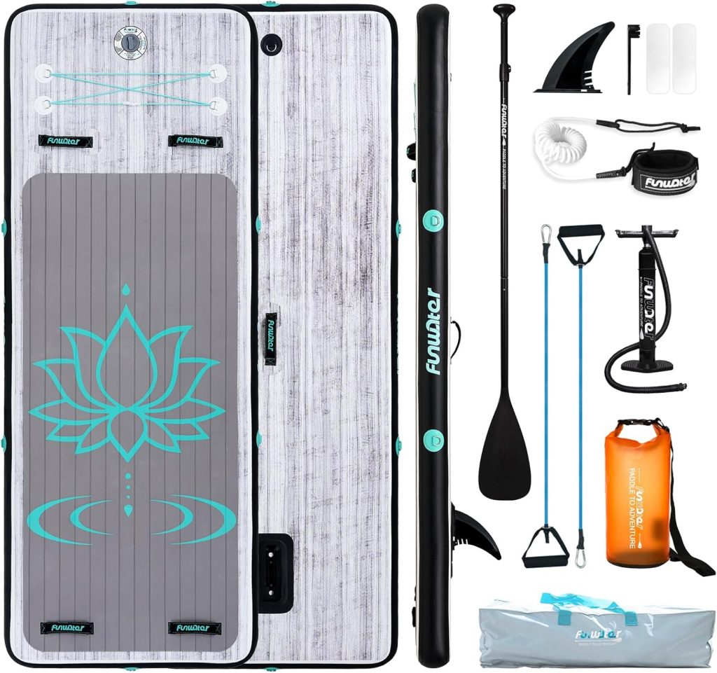 FunWater 8 Inflatable Floating Dock - Air Dock Swim Platform with Non-Slip Surface - Water Floating Raft for Pool Lake Beach Ocean FunWater 8 Inflatable Floating Dock - Air Dock Swim Platform with Non-Slip Surface - Water Floating Raft for Pool Lake Beach Ocean