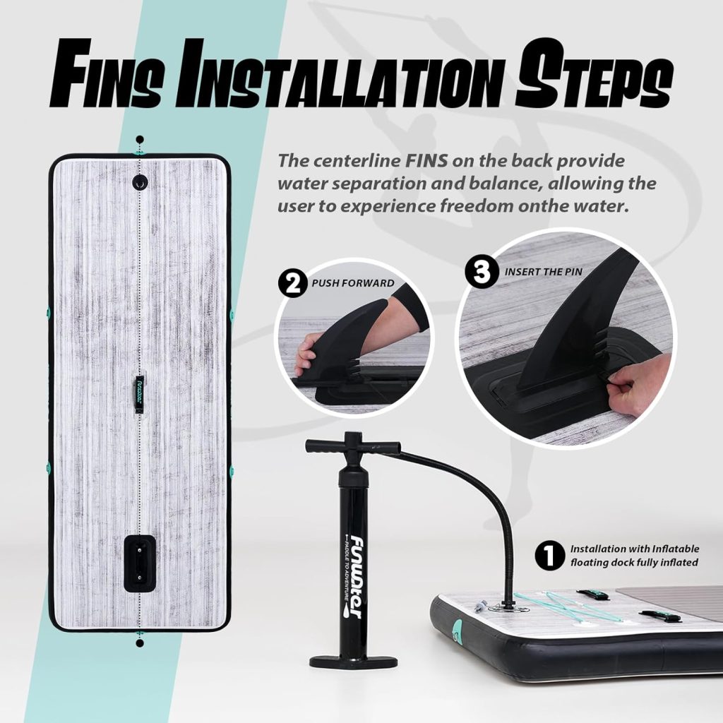 FunWater 8 Inflatable Floating Dock - Air Dock Swim Platform with Non-Slip Surface - Water Floating Raft for Pool Lake Beach Ocean FunWater 8 Inflatable Floating Dock - Air Dock Swim Platform with Non-Slip Surface - Water Floating Raft for Pool Lake Beach Ocean