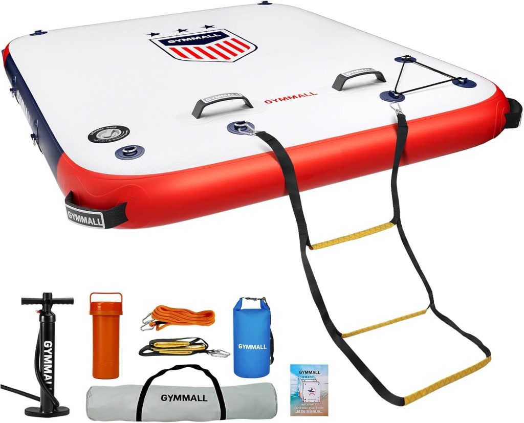 Inflatable Floating Dock Platform, 5FT/ 6FT/ 8FT/ 10FT/ 12FT Air Dock Platform Floating Island Raft with None-Slip Surface, 6in Thick Water Floating Dock Mat for Swimming Pool Lake Beach Ocean Inflatable Floating Dock Platform, 5FT/ 6FT/ 8FT/ 10FT/ 12FT Air Dock Platform Floating Island Raft with None-Slip Surface, 6in Thick Water Floating Dock Mat for Swimming Pool Lake Beach Ocean