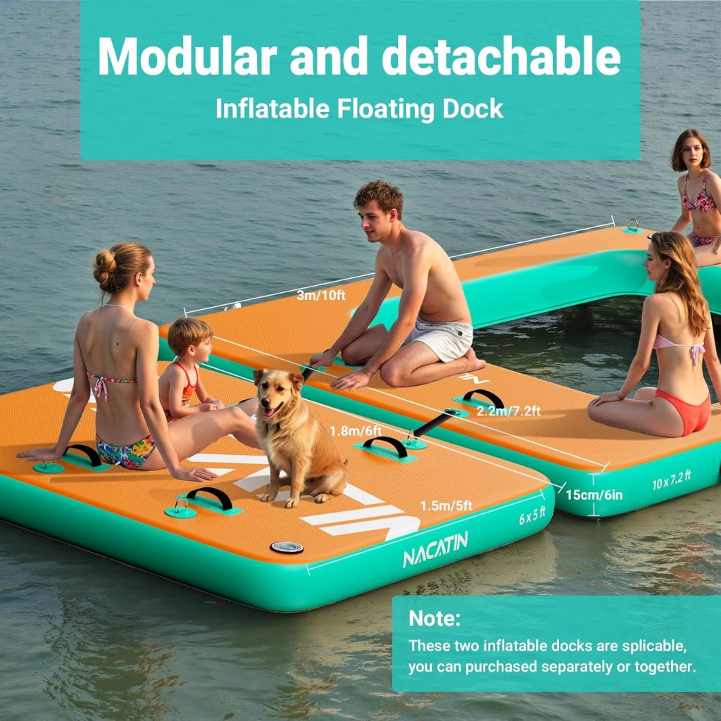 Inflatable Floating Dock, Portable Inflatable Island Platform, with Air Pump, Repair Kit Carry Bag, Inflatable Dock Platform for Swimming, Lake, Pool, Beach Inflatable Floating Dock, Portable Inflatable Island Platform, with Air Pump, Repair Kit Carry Bag, Inflatable Dock Platform for Swimming, Lake, Pool, Beach