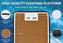 Inflatable Floating Dock with Wood Grain EVA review