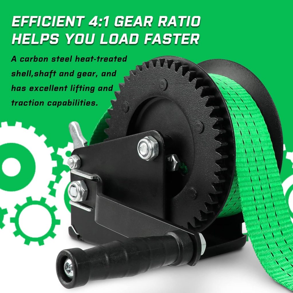 Zostera Trailer Boat Hand Winch with Heavy-Duty Gears 2000lbs 30 Foot Strap and Safety Hook, Portable Hand Crank Winch,for Boat Trailer Towing Winch… Zostera Trailer Boat Hand Winch with Heavy-Duty Gears 2000lbs 30 Foot Strap and Safety Hook, Portable Hand Crank Winch,for Boat Trailer Towing Winch…