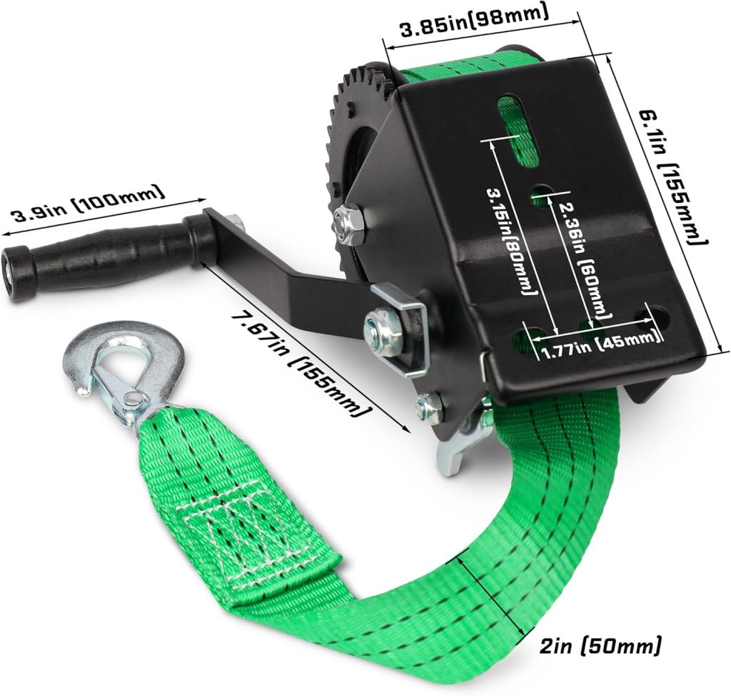 Zostera Trailer Boat Hand Winch with Heavy-Duty Gears 2000lbs 30 Foot Strap and Safety Hook, Portable Hand Crank Winch,for Boat Trailer Towing Winch… Zostera Trailer Boat Hand Winch with Heavy-Duty Gears 2000lbs 30 Foot Strap and Safety Hook, Portable Hand Crank Winch,for Boat Trailer Towing Winch…