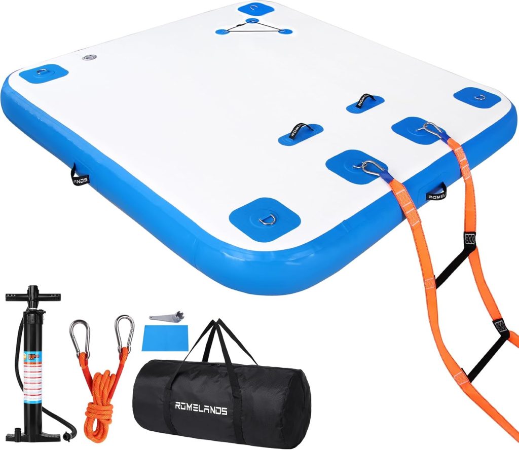 Inflatable Floating Dock, Swim Platform Floating Island Raft, Large Air Mat Inflatable Water Pad with None-Slip Surface for Lake Pool Beach Ocean Inflatable Floating Dock, Swim Platform Floating Island Raft, Large Air Mat Inflatable Water Pad with None-Slip Surface for Lake Pool Beach Ocean