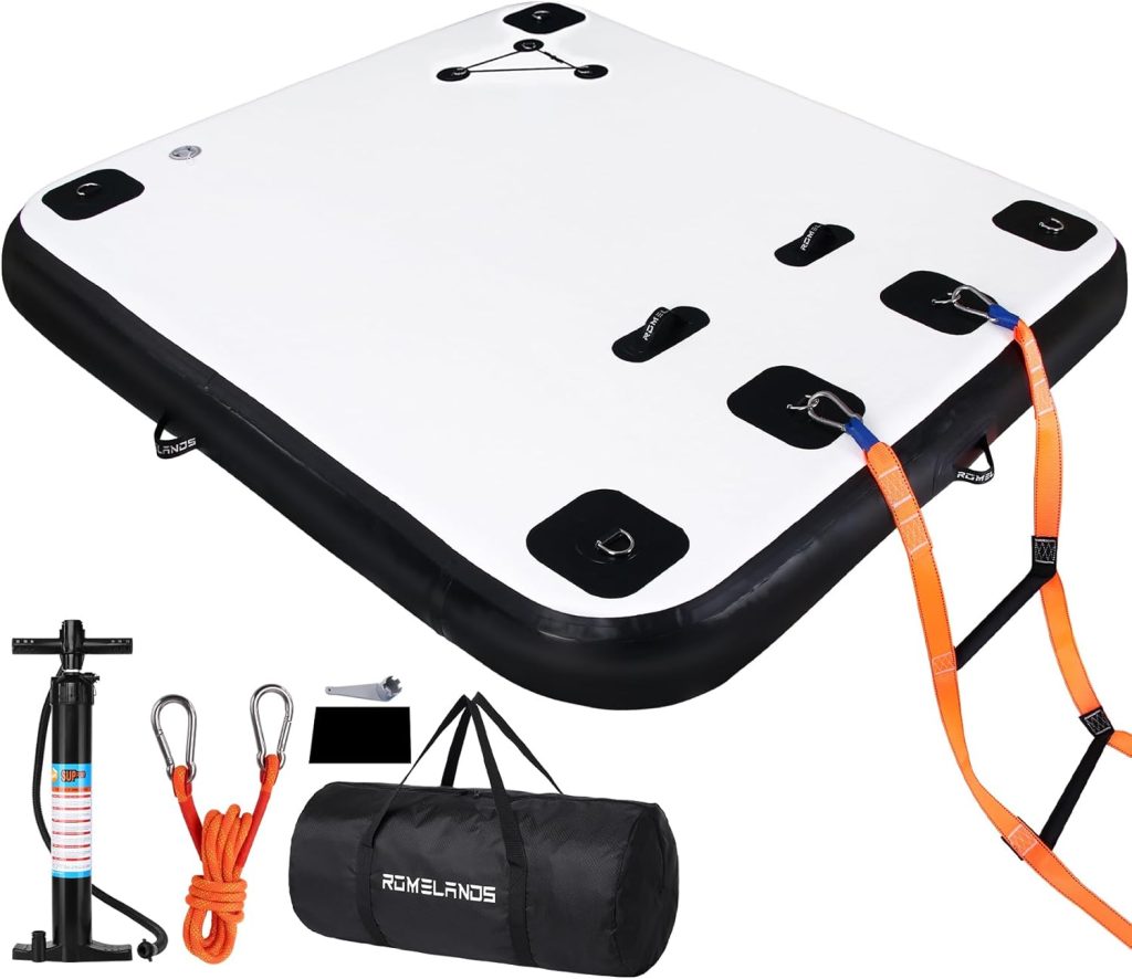 Inflatable Floating Dock, Swim Platform Floating Island Raft, Large Air Mat Inflatable Water Pad with None-Slip Surface for Lake Pool Beach Ocean Inflatable Floating Dock, Swim Platform Floating Island Raft, Large Air Mat Inflatable Water Pad with None-Slip Surface for Lake Pool Beach Ocean