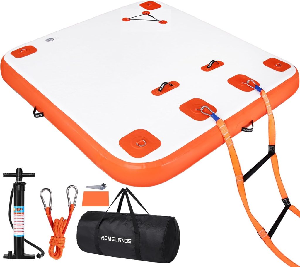 Inflatable Floating Dock, Swim Platform Floating Island Raft, Large Air Mat Inflatable Water Pad with None-Slip Surface for Lake Pool Beach Ocean Inflatable Floating Dock, Swim Platform Floating Island Raft, Large Air Mat Inflatable Water Pad with None-Slip Surface for Lake Pool Beach Ocean