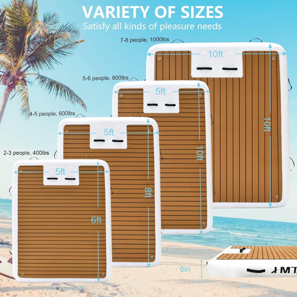 Inflatable Floating Dock with Wood Grain EVA, Non-Slip Water Floating Dock Swim Platform with Detachable Ladder Swim Deck Raft Water Platform for Lake Pool Ocean Inflatable Floating Dock with Wood Grain EVA, Non-Slip Water Floating Dock Swim Platform with Detachable Ladder Swim Deck Raft Water Platform for Lake Pool Ocean