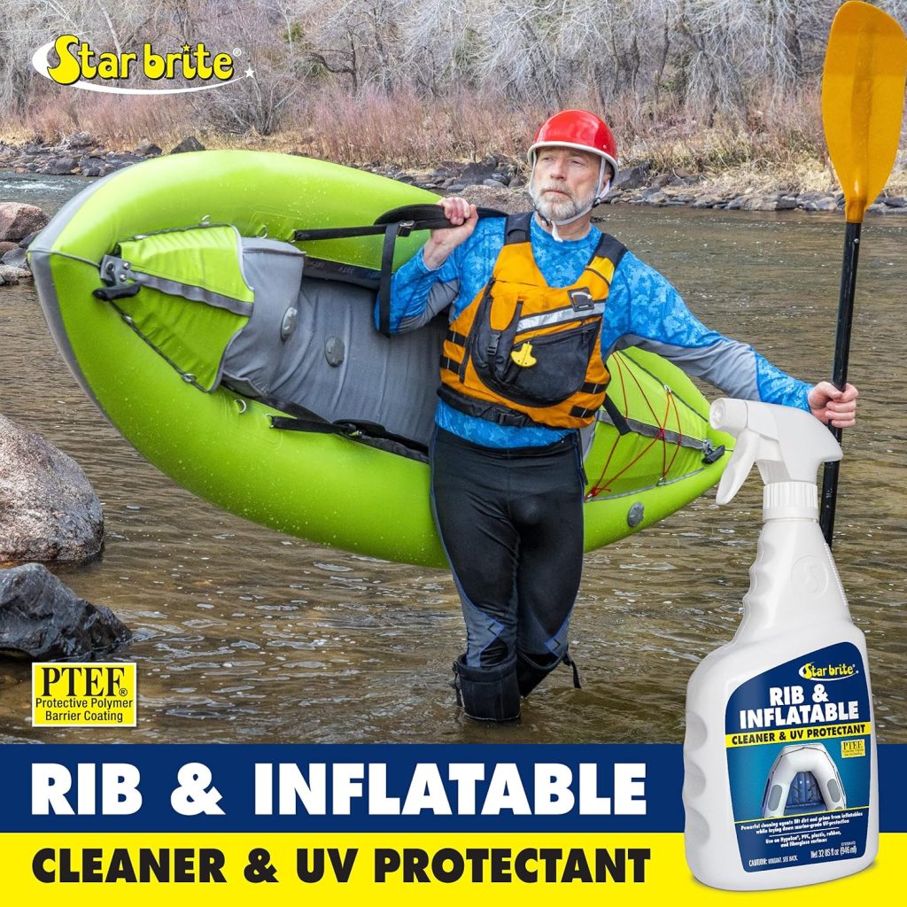 STAR BRITE Rib Inflatable Boat Cleaner UV Protectant Spray - Lift Dirt, Grime Restore Color While Protecting Against Salt Deposits, Stains Sun Damage 32 OZ (097232) STAR BRITE Rib Inflatable Boat Cleaner UV Protectant Spray - Lift Dirt, Grime Restore Color While Protecting Against Salt Deposits, Stains Sun Damage 32 OZ (097232)