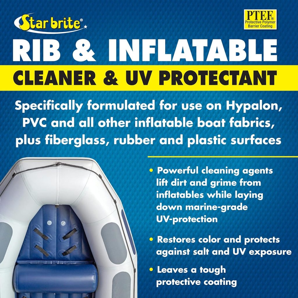 STAR BRITE Rib Inflatable Boat Cleaner UV Protectant Spray - Lift Dirt, Grime Restore Color While Protecting Against Salt Deposits, Stains Sun Damage 32 OZ (097232) STAR BRITE Rib Inflatable Boat Cleaner UV Protectant Spray - Lift Dirt, Grime Restore Color While Protecting Against Salt Deposits, Stains Sun Damage 32 OZ (097232)