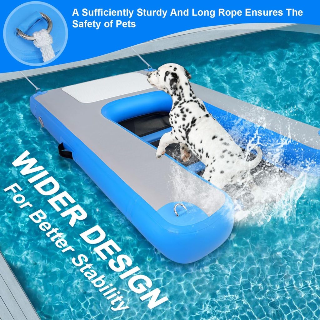 Inflatable Dog Water Ramps, Float Floating Ramps for Dog Water Ladder Steps Ramp for Pools Boats Docks Swimming Pets Water Bed with Non-Slip Pad Inflatable Dog Water Ramps, Float Floating Ramps for Dog Water Ladder Steps Ramp for Pools Boats Docks Swimming Pets Water Bed with Non-Slip Pad