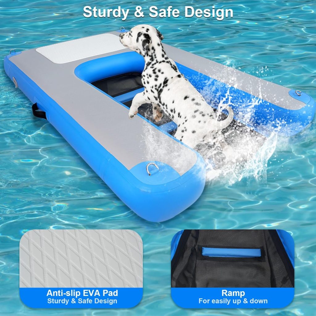 Inflatable Dog Water Ramps, Float Floating Ramps for Dog Water Ladder Steps Ramp for Pools Boats Docks Swimming Pets Water Bed with Non-Slip Pad Inflatable Dog Water Ramps, Float Floating Ramps for Dog Water Ladder Steps Ramp for Pools Boats Docks Swimming Pets Water Bed with Non-Slip Pad