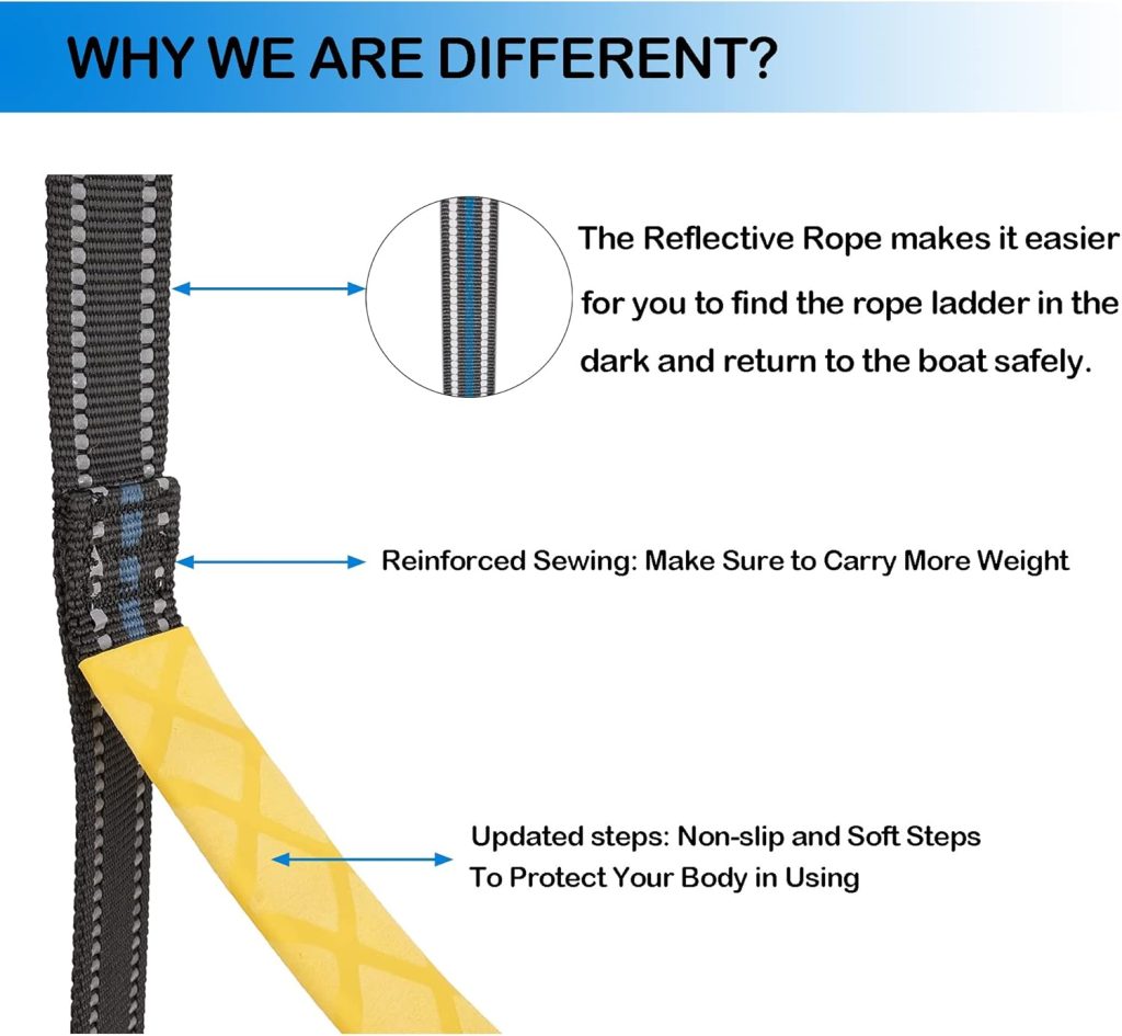 Young Marine Rope Ladder for Inflatable Boat, Kayak, Motorboat, Canoeing (4 Step) Young Marine Rope Ladder for Inflatable Boat, Kayak, Motorboat, Canoeing (4 Step)