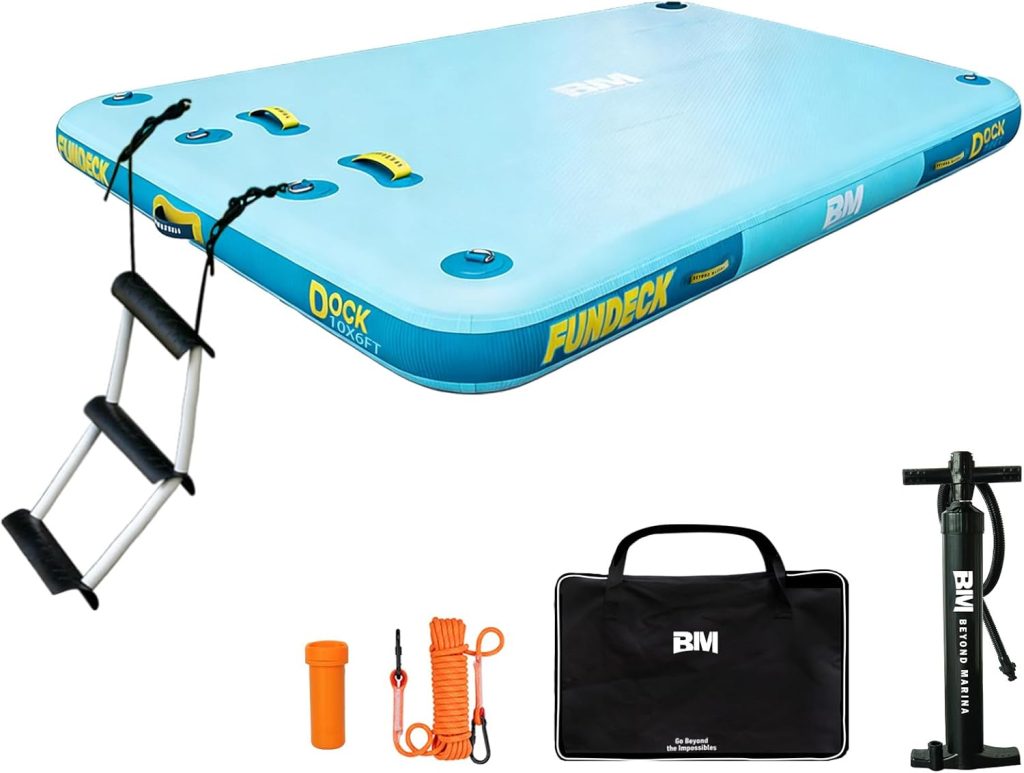 BEYOND MARINA Inflatable Floating Dock – Swim Platform, Floating Deck Raft Mat for Lake, Pool, Beach, Ocean – Non-Slip Surface – BM Fundeck BEYOND MARINA Inflatable Floating Dock – Swim Platform, Floating Deck Raft Mat for Lake, Pool, Beach, Ocean – Non-Slip Surface – BM Fundeck