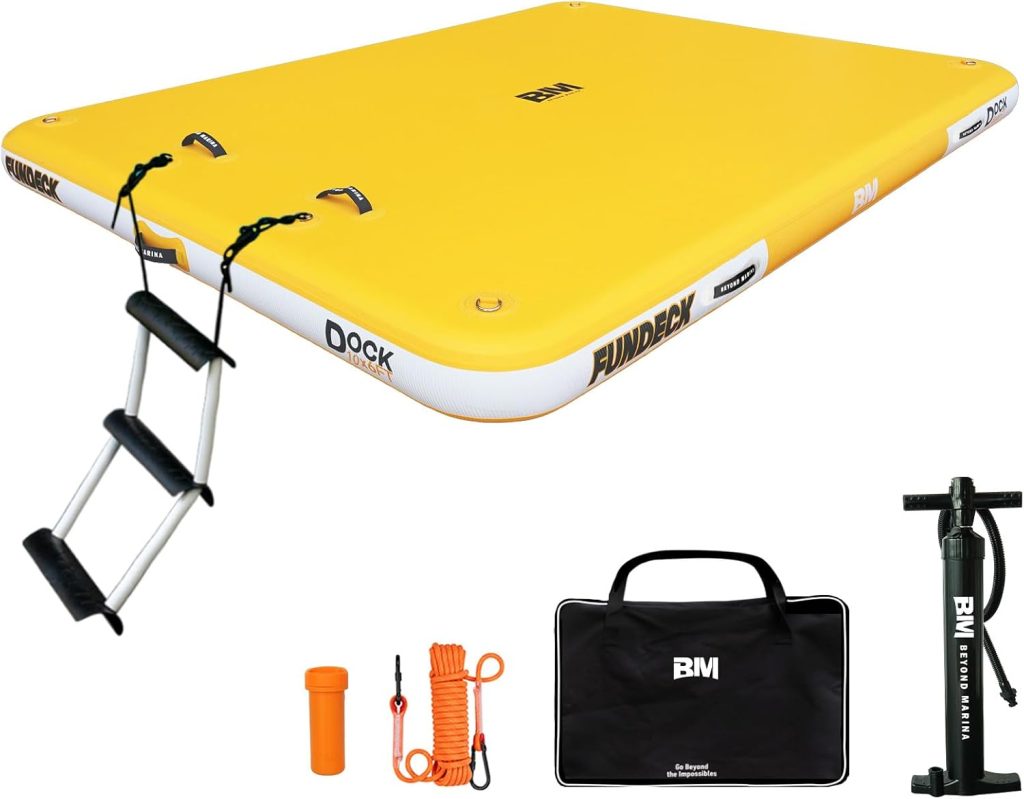 BEYOND MARINA Inflatable Floating Dock – Swim Platform, Floating Deck Raft Mat for Lake, Pool, Beach, Ocean – Non-Slip Surface – BM Fundeck BEYOND MARINA Inflatable Floating Dock – Swim Platform, Floating Deck Raft Mat for Lake, Pool, Beach, Ocean – Non-Slip Surface – BM Fundeck