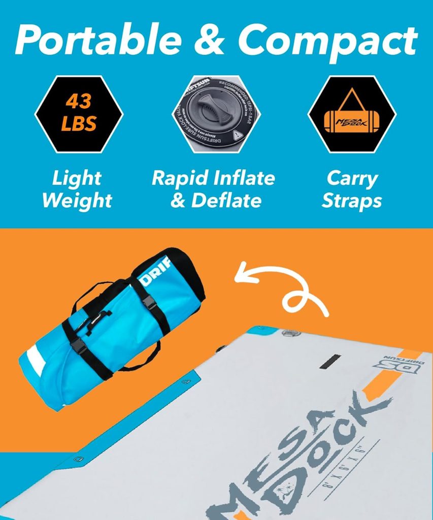 Driftsun Inflatable Floating Dock Platform - Mesa Floats, Dropstitch Docks for Lakes Boats with Quick Inflation Driftsun Inflatable Floating Dock Platform - Mesa Floats, Dropstitch Docks for Lakes Boats with Quick Inflation