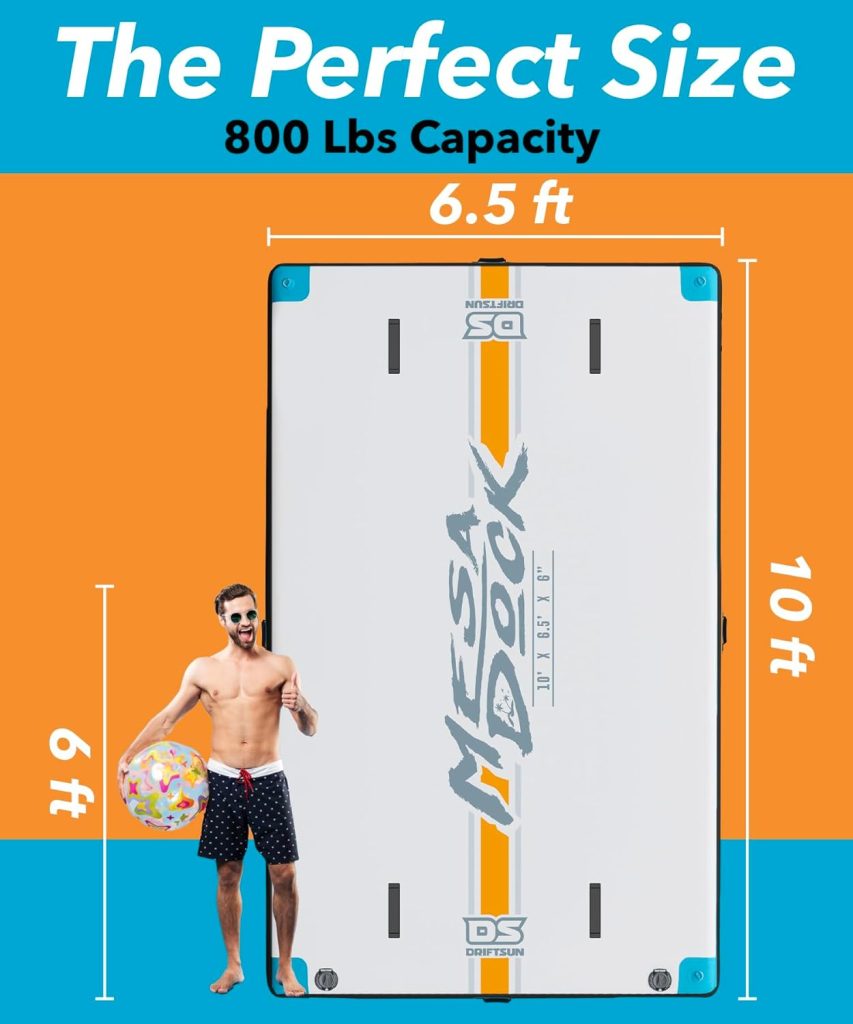 Driftsun Inflatable Floating Dock Platform - Mesa Floats, Dropstitch Docks for Lakes Boats with Quick Inflation Driftsun Inflatable Floating Dock Platform - Mesa Floats, Dropstitch Docks for Lakes Boats with Quick Inflation