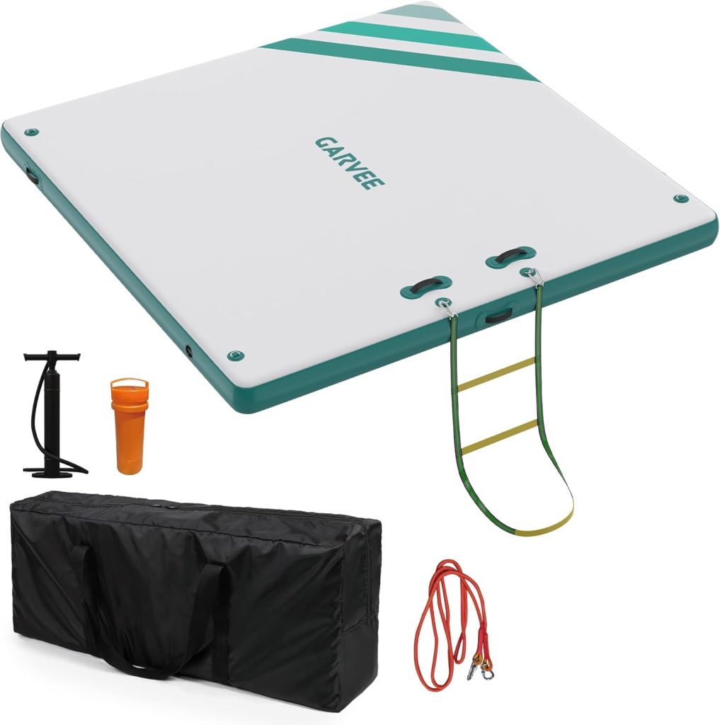 GarveeLife Inflatable Floating Dock for Lakes, Thick Lake Floats for Adults, Non-Slip Air Dock Platform with Portable Carrying Bag, Floating Platform Island for Pool Beach Ocean GarveeLife Inflatable Floating Dock for Lakes, Thick Lake Floats for Adults, Non-Slip Air Dock Platform with Portable Carrying Bag, Floating Platform Island for Pool Beach Ocean