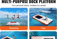 VEVOR Inflatable Floating Dock, Inflatable Dock Platform, Non-Slip Air Dock Platform with Portable Carrying Bag & Detachable Ladder, Floating Platform Island Raft for Pool Beach Ocean