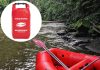 118pcs Waterproof Fishing First Aid Kit with Fish Lip Gripper, Fishing Pliers for Fishing Boat Camping Marine Lures Outdoor Red