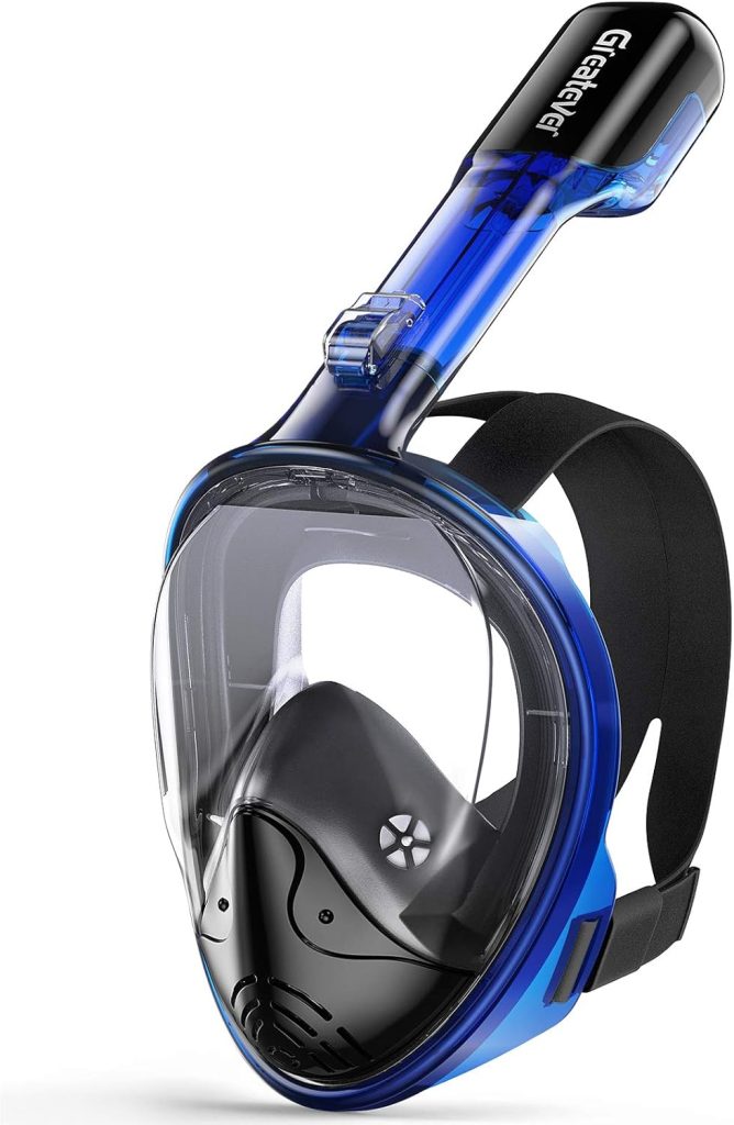 Greatever Full Face Snorkel Mask, Snorkeling Gear for Adults with Latest Dry Top Breathing System and Detachable Camera Mount, Foldable Snorkel Mask Adult, Snorkels Anti-Fog Anti-Leak Greatever Full Face Snorkel Mask, Snorkeling Gear for Adults with Latest Dry Top Breathing System and Detachable Camera Mount, Foldable Snorkel Mask Adult, Snorkels Anti-Fog Anti-Leak