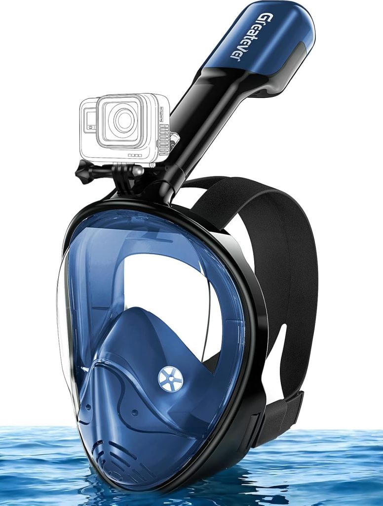 Greatever Full Face Snorkel Mask, Snorkeling Gear for Adults with Latest Dry Top Breathing System and Detachable Camera Mount, Foldable Snorkel Mask Adult, Snorkels Anti-Fog Anti-Leak Greatever Full Face Snorkel Mask, Snorkeling Gear for Adults with Latest Dry Top Breathing System and Detachable Camera Mount, Foldable Snorkel Mask Adult, Snorkels Anti-Fog Anti-Leak