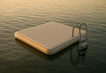 Inflatable Dock with Non-Slip EVA Surface, 8FT x 6FT/10FT x 6FT Inflatable Floating Dock Floating Platform, Floating Raft Island Water Mat Lake Floats for Pool Beach Ocean