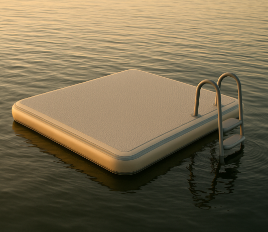 Inflatable Dock with Non-Slip EVA Surface, 8FT x 6FT/10FT x 6FT Inflatable Floating Dock Floating Platform, Floating Raft Island Water Mat Lake Floats for Pool Beach Ocean