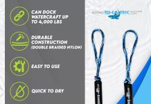 SandShark Anchor Premium Boat Bungee Dock Lines, 2-Pack – Anchor Rope Boat Accessories Marine, Boat Anchor – Stretches 4-5.5 ft, Absorbs Shock, Reduces Pull – Ties to Dock, Cleats, Docks, Pylons