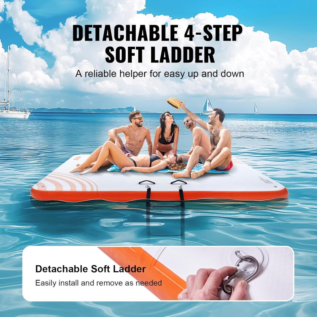 VEVOR Inflatable Floating Dock, Inflatable Dock Platform, Non-Slip Air Dock Platform with Portable Carrying Bag Detachable Ladder, Floating Platform Island Raft for Pool Beach Ocean VEVOR Inflatable Floating Dock, Inflatable Dock Platform, Non-Slip Air Dock Platform with Portable Carrying Bag Detachable Ladder, Floating Platform Island Raft for Pool Beach Ocean