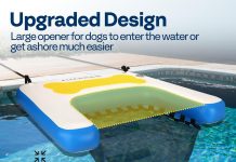 VIVOHOME Inflatable Dog Water Ramp Pool Float for Dogs Up to 255 Pounds Swimming Floating Ladder Steps for Boats Docks Lakes