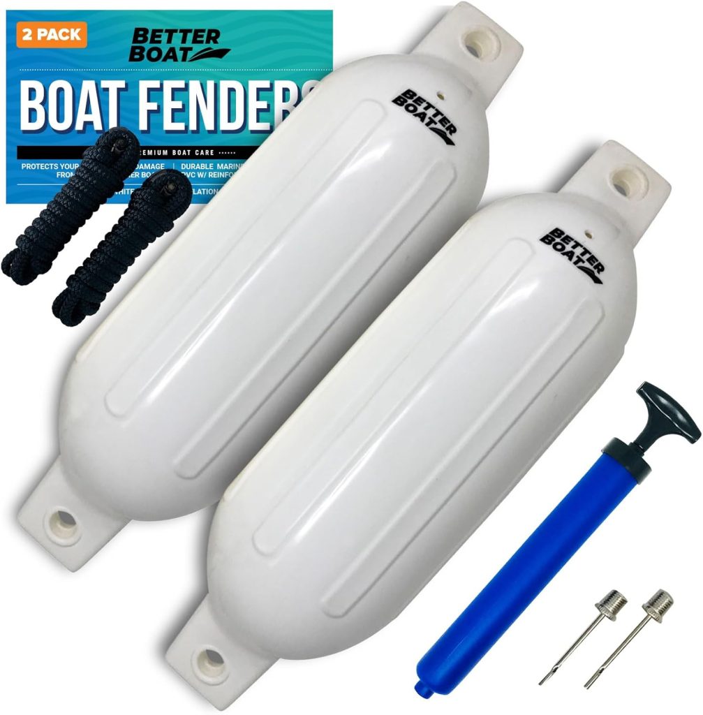 Better Boat Boat Fenders for Docking, x 6.5 Inflatable Boat Bumpers with Pump and Lines, Dock Bumpers for Pontoon and Fishing Boats Better Boat Boat Fenders for Docking, x 6.5 Inflatable Boat Bumpers with Pump and Lines, Dock Bumpers for Pontoon and Fishing Boats