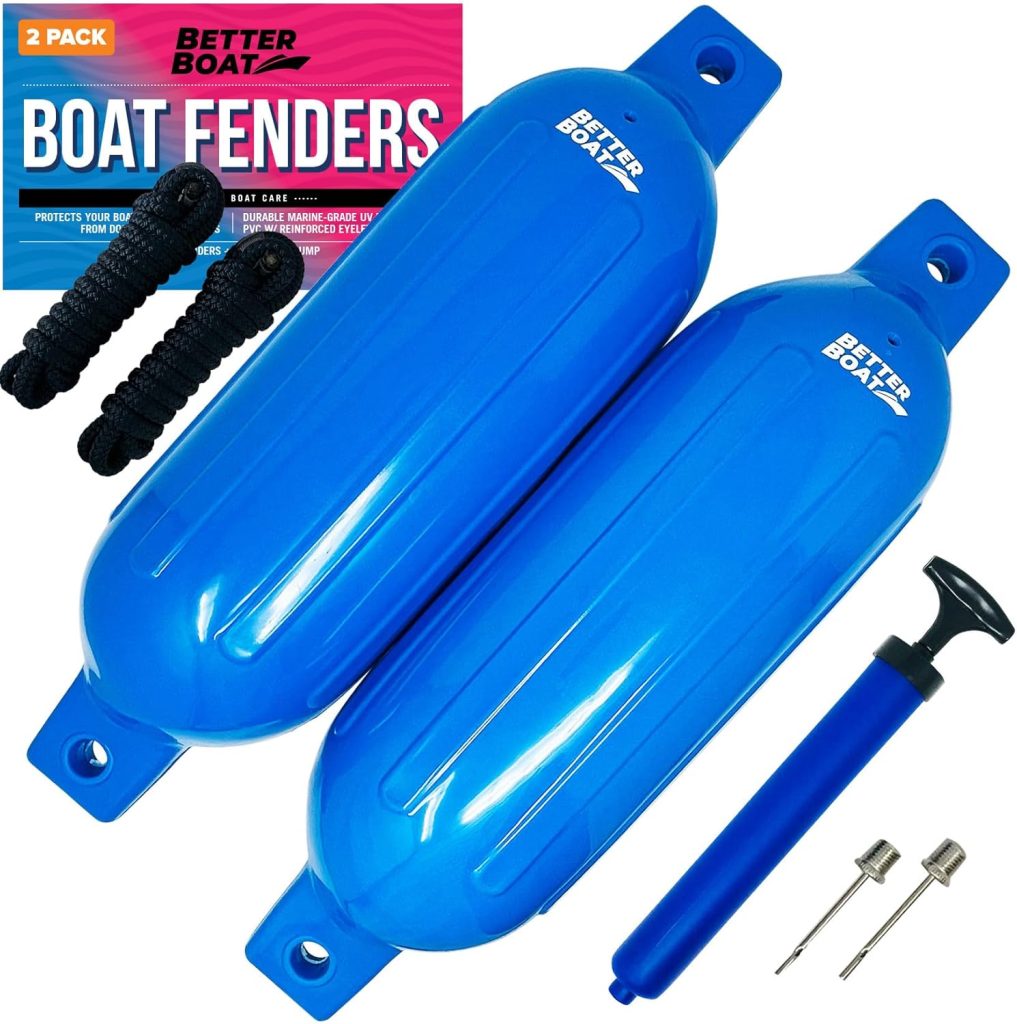 Better Boat Boat Fenders for Docking, x 6.5 Inflatable Boat Bumpers with Pump and Lines, Dock Bumpers for Pontoon and Fishing Boats Better Boat Boat Fenders for Docking, x 6.5 Inflatable Boat Bumpers with Pump and Lines, Dock Bumpers for Pontoon and Fishing Boats