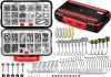 PLUSINNO 253/387pcs Fishing Gear Accessories Kit, Fishing Tackle Box with Tackle Included, Fishing Hooks, Fishing Weights Sinkers, Spinner Blade, Fishing Equipment for Bass Trout Bluegill Crappie