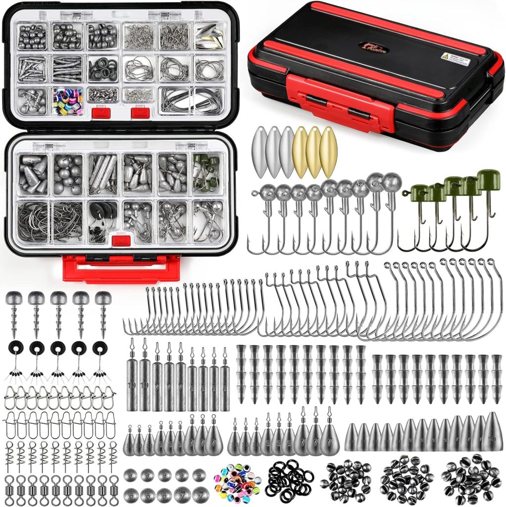 PLUSINNO/387pcs Fishing Gear Accessories Kit, Fishing Tackle Box with Tackle Included, Fishing Hooks, Fishing Weights Sinkers, Spinner Blade, Fishing Equipment for Bass Trout Bluegill Crappie PLUSINNO/387pcs Fishing Gear Accessories Kit, Fishing Tackle Box with Tackle Included, Fishing Hooks, Fishing Weights Sinkers, Spinner Blade, Fishing Equipment for Bass Trout Bluegill Crappie