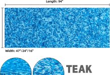 Fullfire EVA Foam Boat Flooring Boat Decking Marine Mat Camo Ocean Blue Boat Carpet Sheet Self-Adhesive Flooring Material for Bass Boat Motorboat Yacht Kayak RV 94″ x 16″