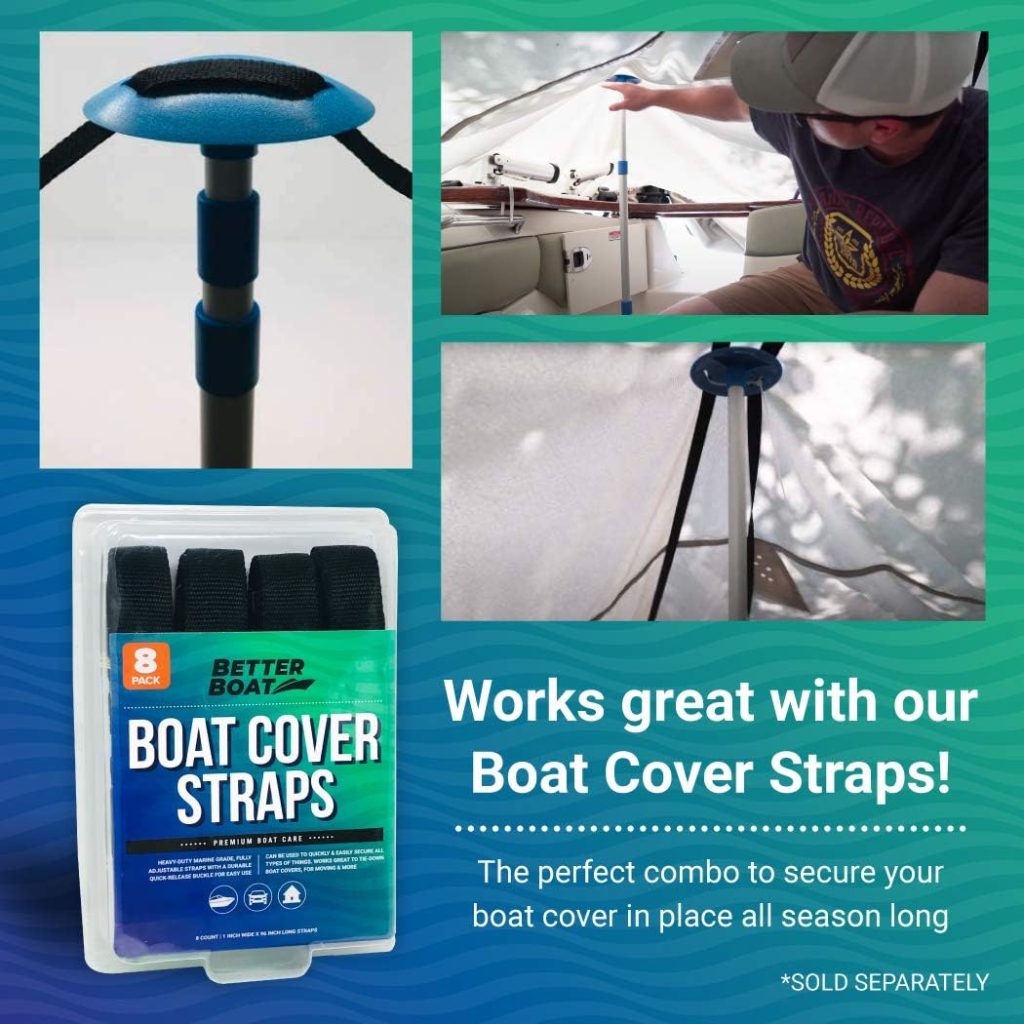 Boat Cover Support Poles 2 Pack review | Boat Accessories Boat Cover Support Poles Pack, Adjustable Twist Lock, Snap and Mushroom