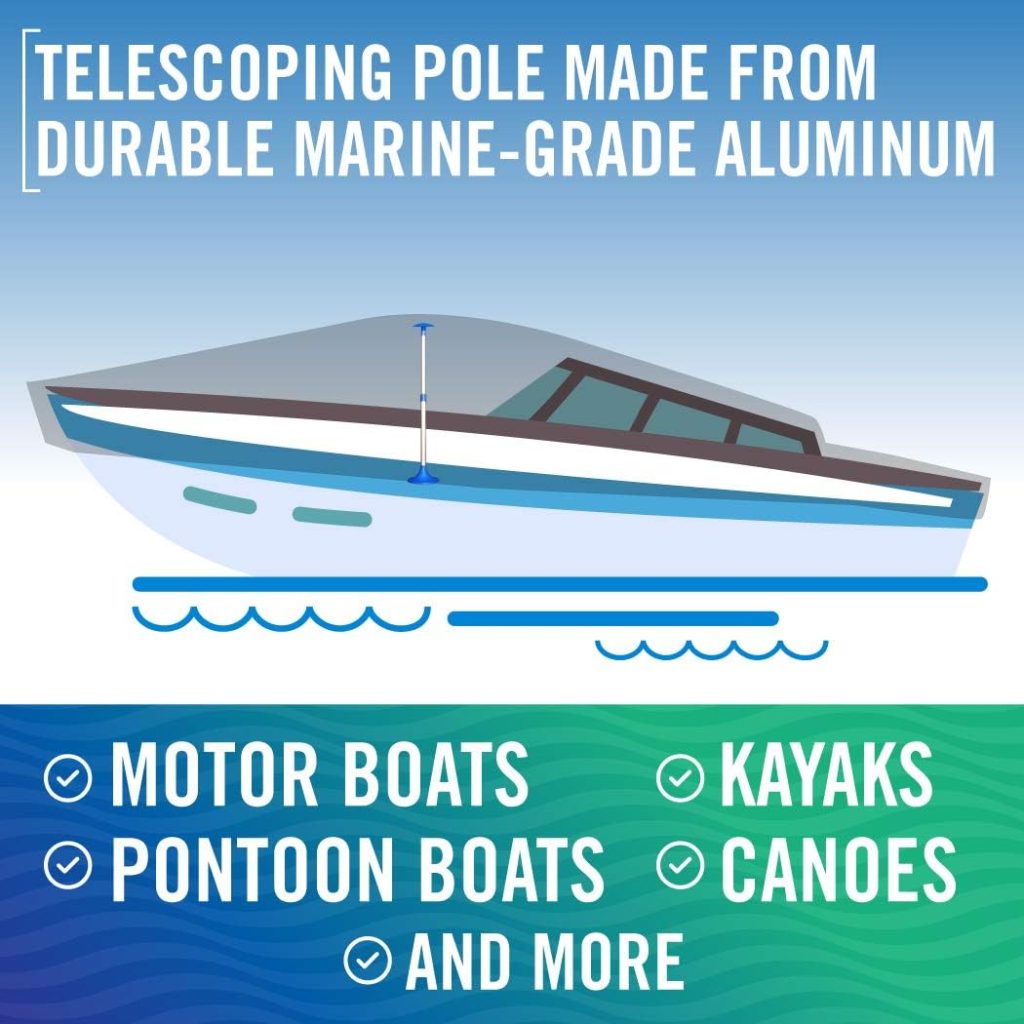 Boat Cover Support Poles 2 Pack review | Boat Accessories Boat Cover Support Poles Pack, Adjustable Twist Lock, Snap and Mushroom